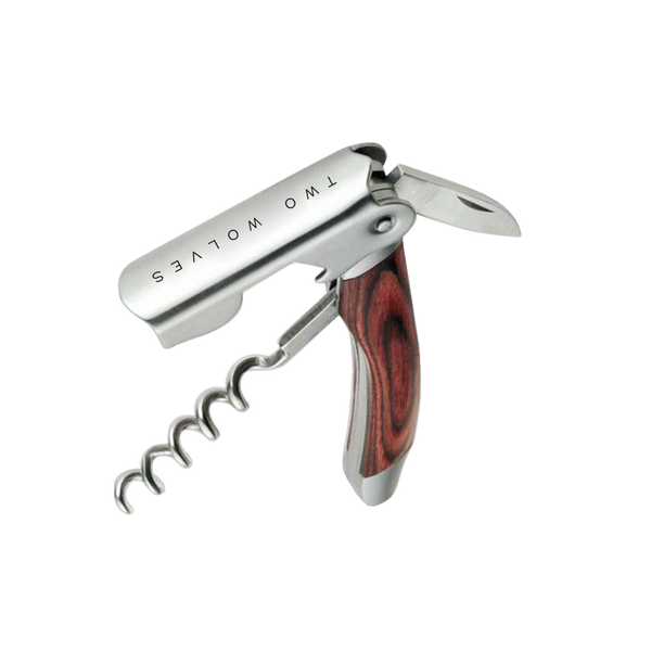 Two Wolves Corkscrew with Case Two Wolves Wine Merch